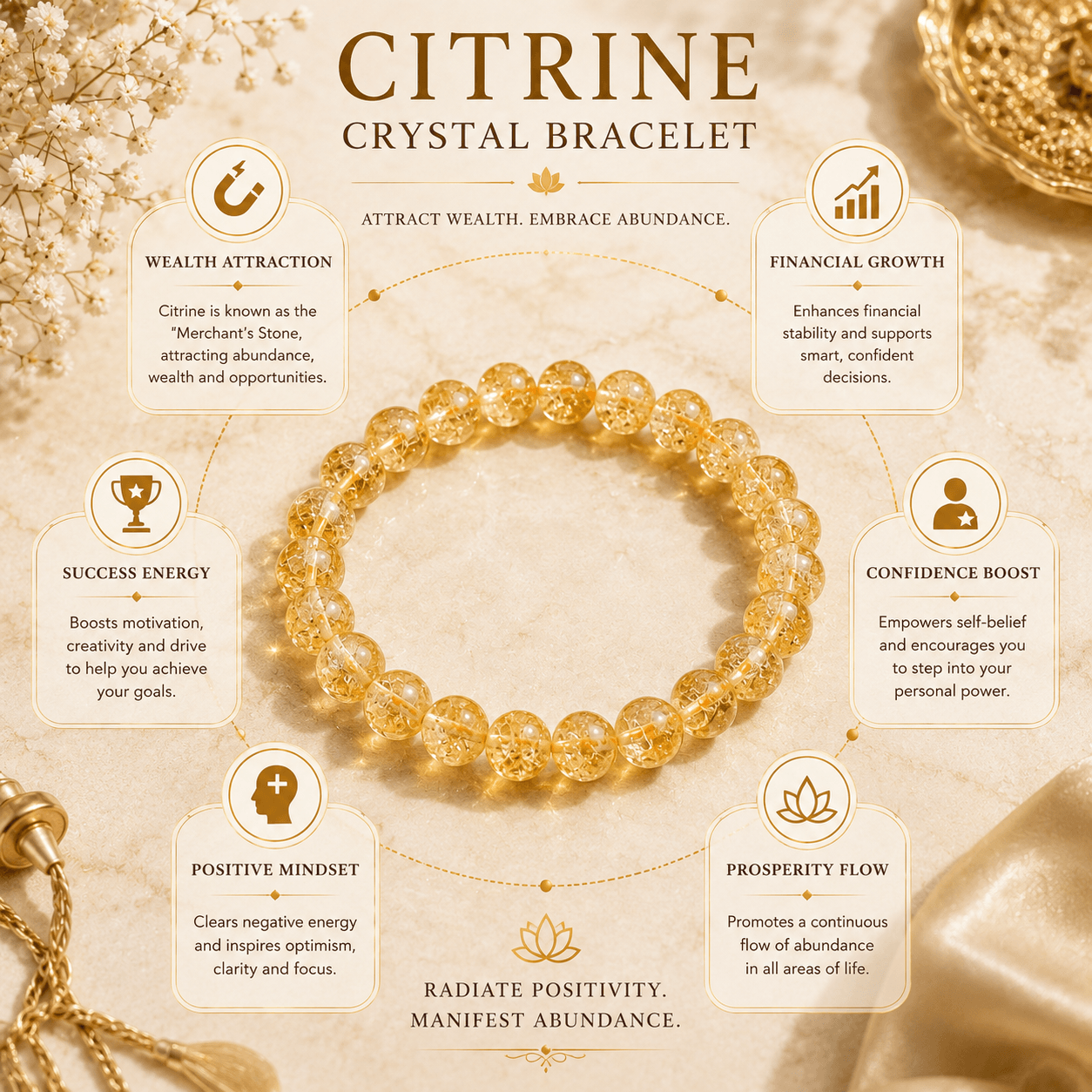 Citrine Crystal Bracelet